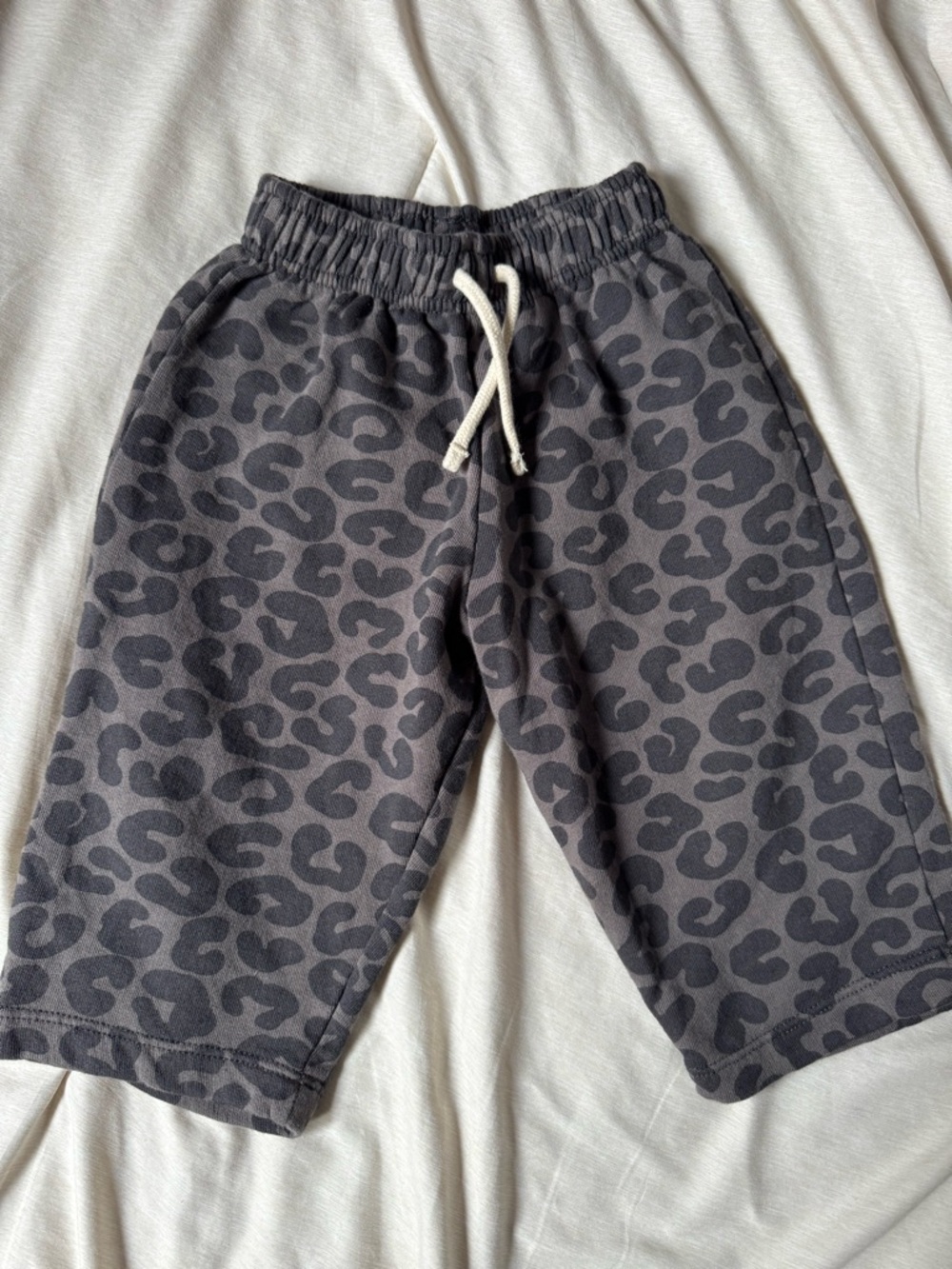 Zara Kids Charcoal Leopard Print Sweatpants with Drawstring